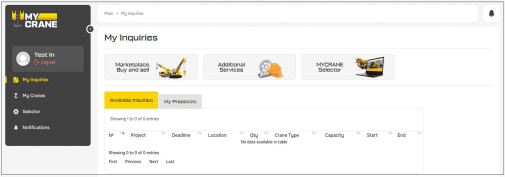 Figure 4: Crane Rental Dashboard 