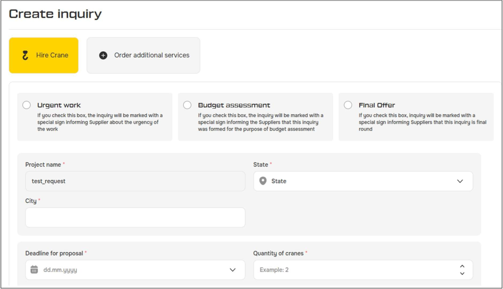 Figure 7: Insert the general project information.