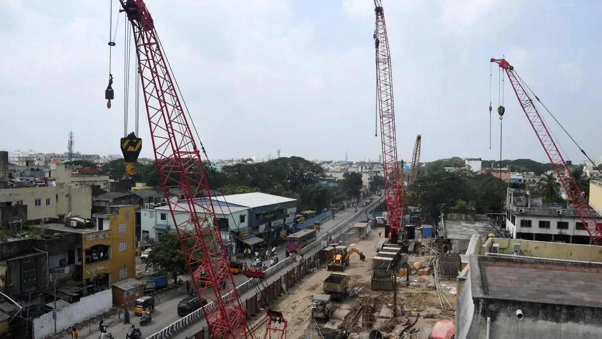 Construction project in Chennai requiring crane hire — MYCRANE