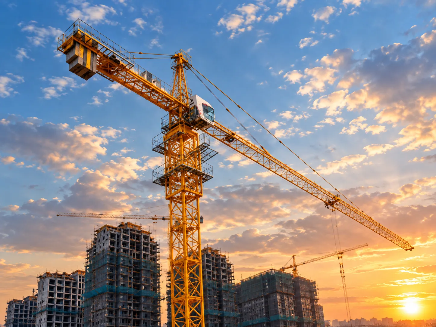 Tower crane working on a high-rise residential project in Thane, Maharashtra.